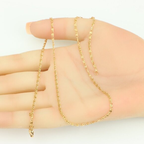 Elegant Rose Gold Plated Chain Necklace with Classic Pattern, XPNL0391 - Picture 3 of 11